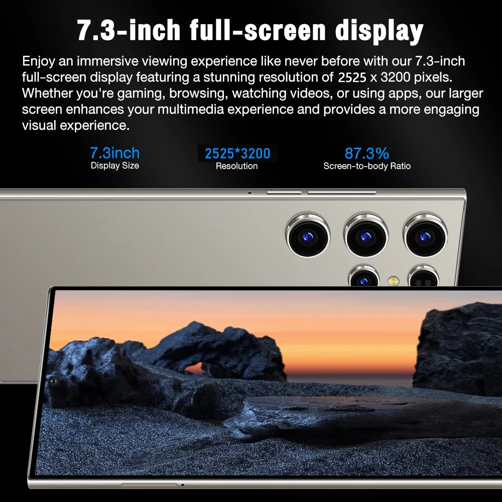 2025New S26 Ultra Original Smartphone 5G Dual SIM Android14 Phone Snapdragon 8th Generation 3 Memory Phone Facial Unlock