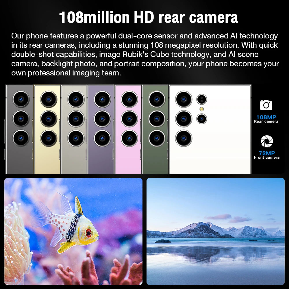 2025New S26 Ultra Original Smartphone 5G Dual SIM Android14 Phone Snapdragon 8th Generation 3 Memory Phone Facial Unlock