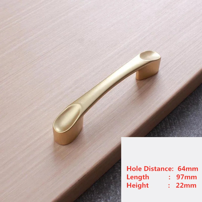 Handles Drawer Cabinet Furniture Kitchen Handles for Cabinet Knob Door Drawer Furniture Kitchen Pearl Golden Simplicity Hardware