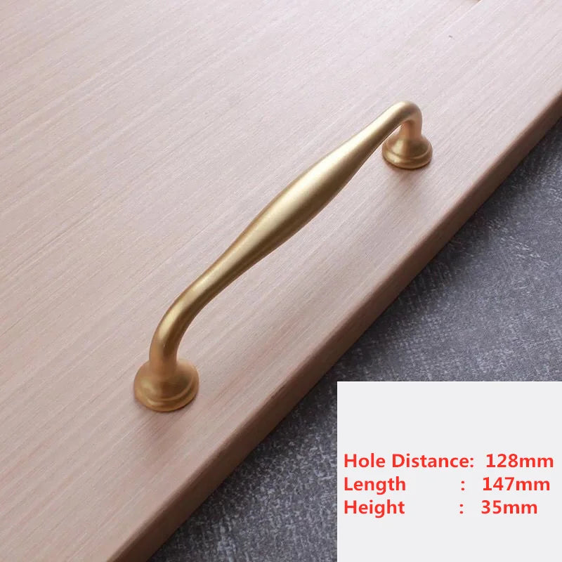 Handles Drawer Cabinet Furniture Kitchen Handles for Cabinet Knob Door Drawer Furniture Kitchen Pearl Golden Simplicity Hardware