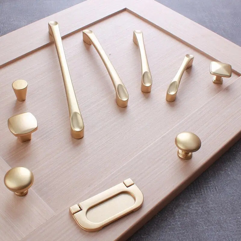 Handles Drawer Cabinet Furniture Kitchen Handles for Cabinet Knob Door Drawer Furniture Kitchen Pearl Golden Simplicity Hardware