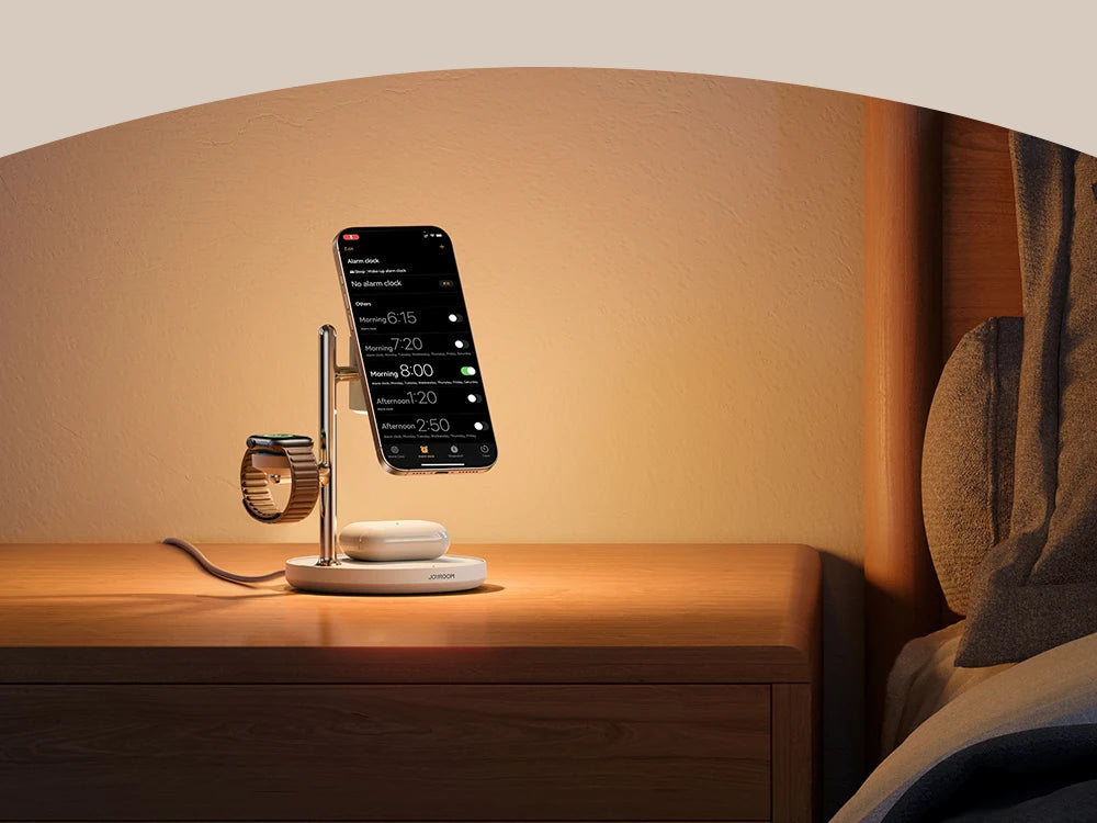 Joyroom Qi2 Magnetic Charging Station for Apple Fast Wireless Charger for iPhone 17 16 15 Pro Max for iWatch for AirPods JR-W23