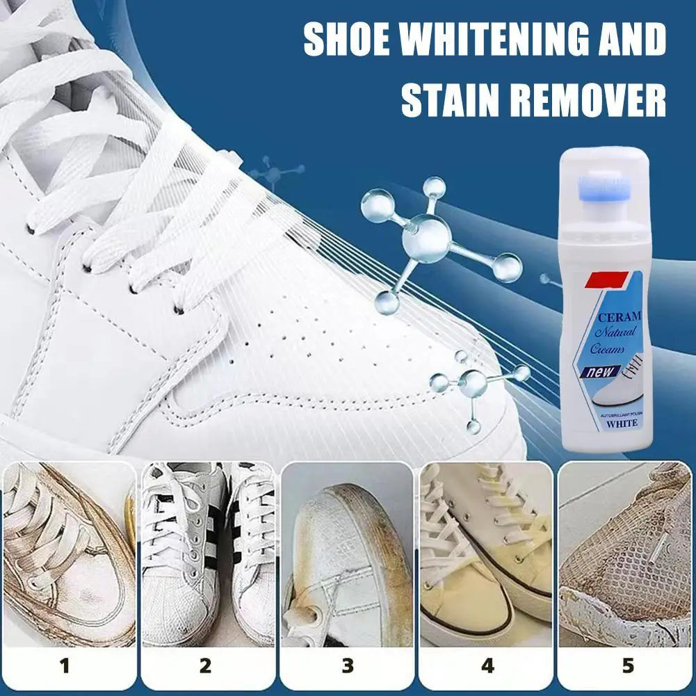 100ml White Shoe Cleaner Shoe Brightening And Stain Cleaning Stain Free And Whitening Removal Agent White Remover Wipe Wash I6L5
