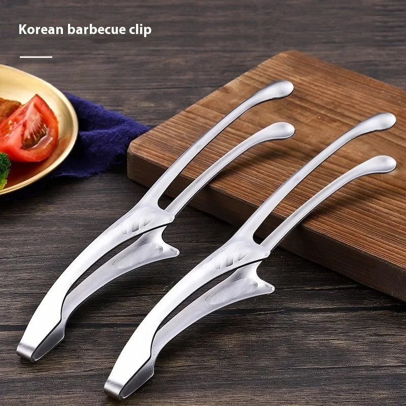 Stainless Steel Food Tongs Food Chief Tongs BBQ Tweezer Clip Stainless Steel Portable for Picnic Barbecue Cooking Kitchen Clip