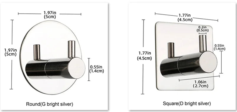 Self-adhesive Bathroom Hook Towels Rack Wall Stickers Steel Hooks For Wall Glue Adhesive Hanger Robe Shower Accessories