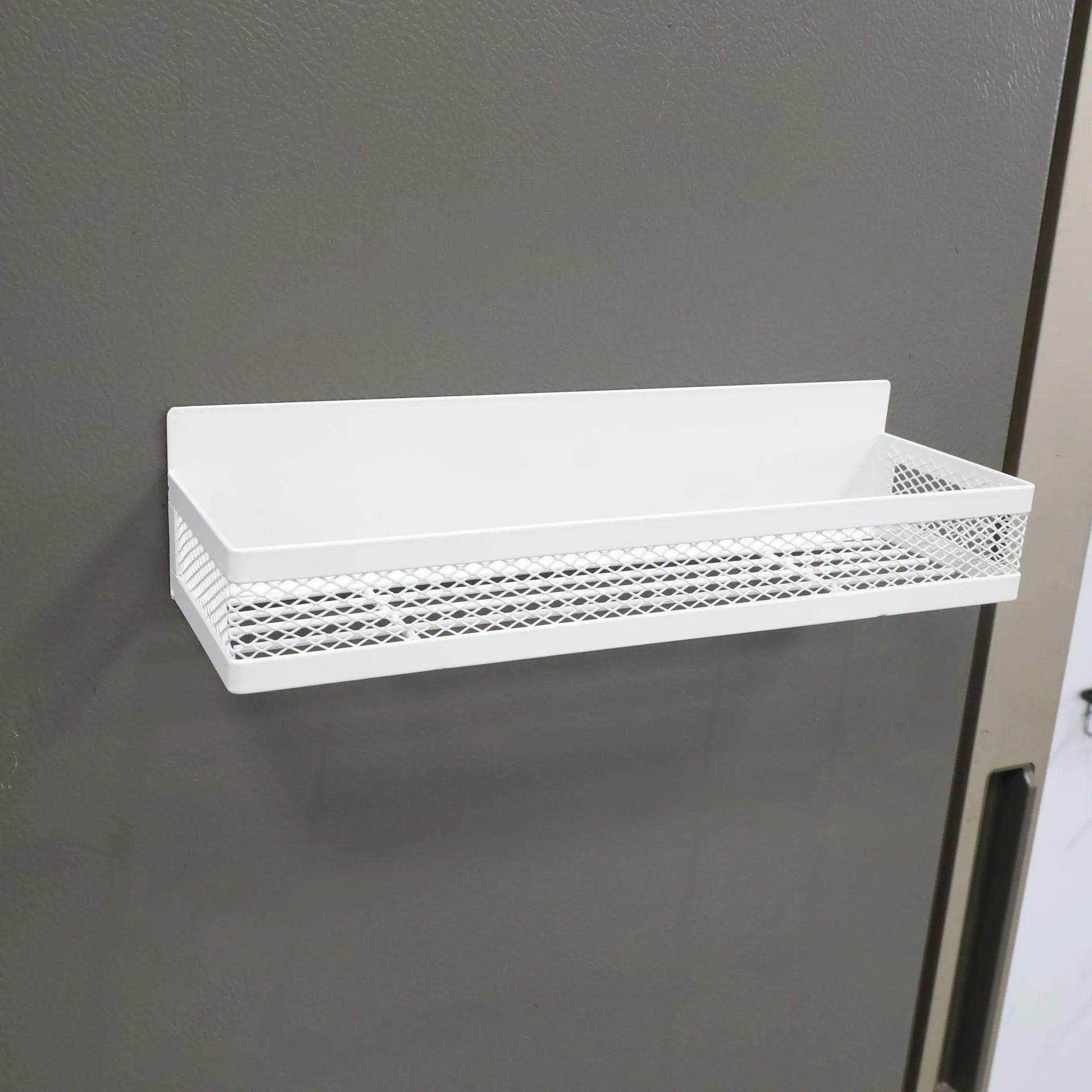 Heavy Duty Magnetic Refrigerator Organizer Shelf with Hooks Expandable Storage Rack for Kitchen Pantry No Drill Space Saver