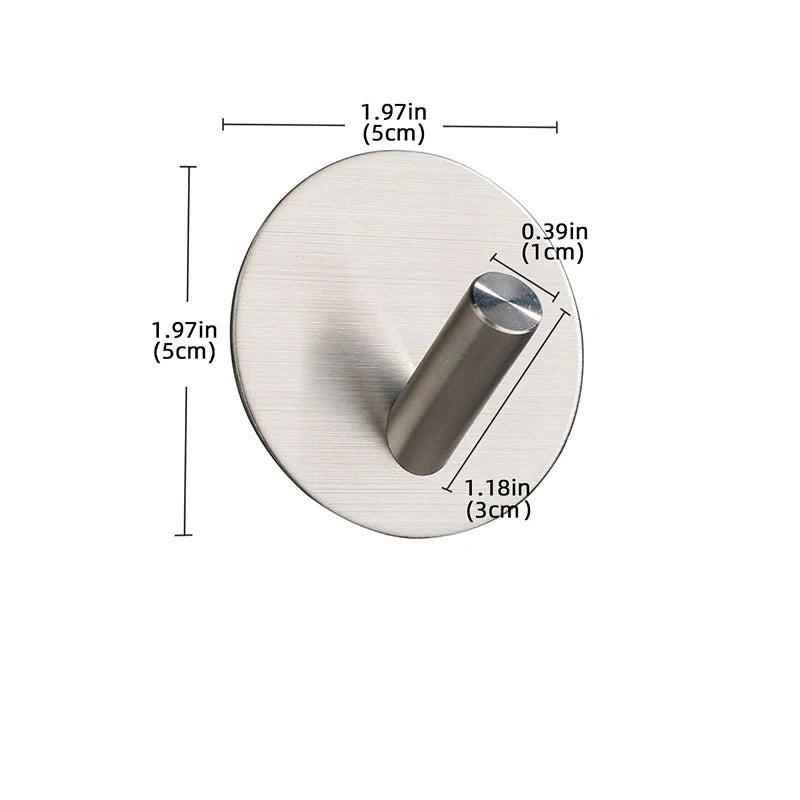 Self-adhesive Bathroom Hook Towels Rack Wall Stickers Steel Hooks For Wall Glue Adhesive Hanger Robe Shower Accessories