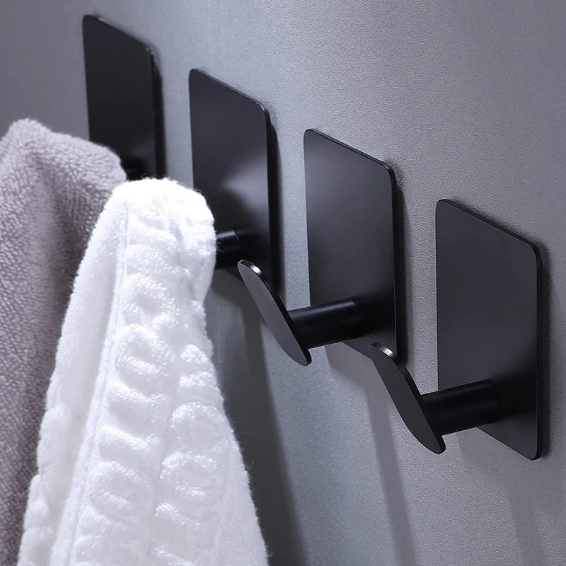 Self-adhesive Bathroom Hook Towels Rack Wall Stickers Steel Hooks For Wall Glue Adhesive Hanger Robe Shower Accessories