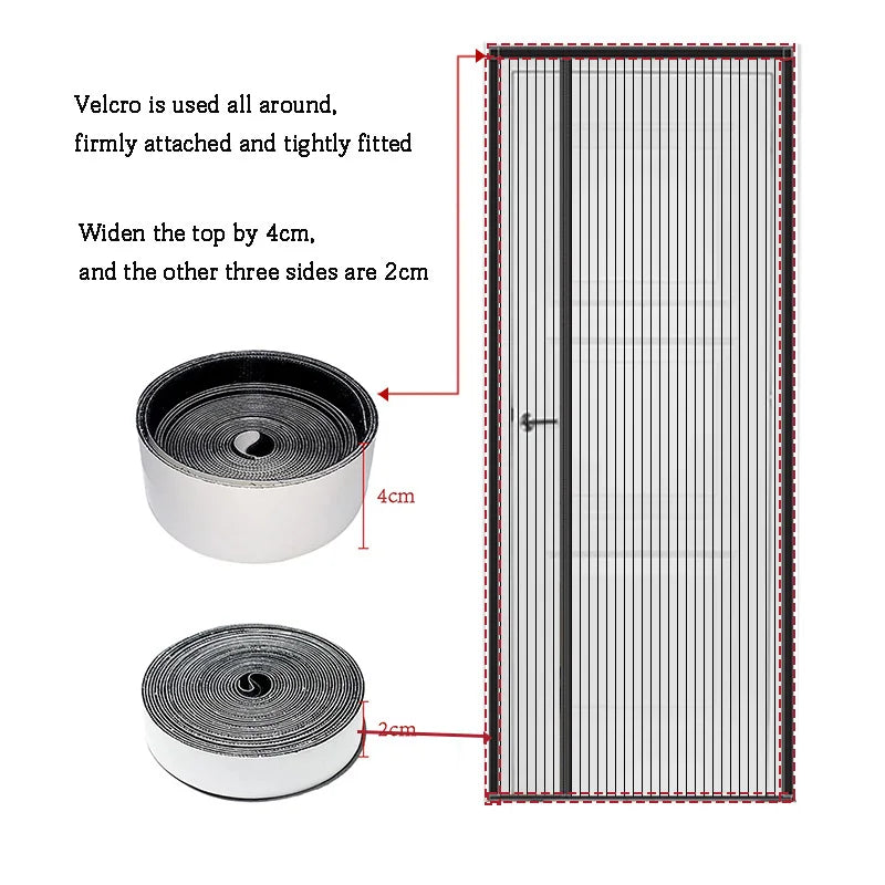 Summer new high-grade side open anti-mosquito door curtain home diamond net magnetic self-priming anti-fly partition curtain