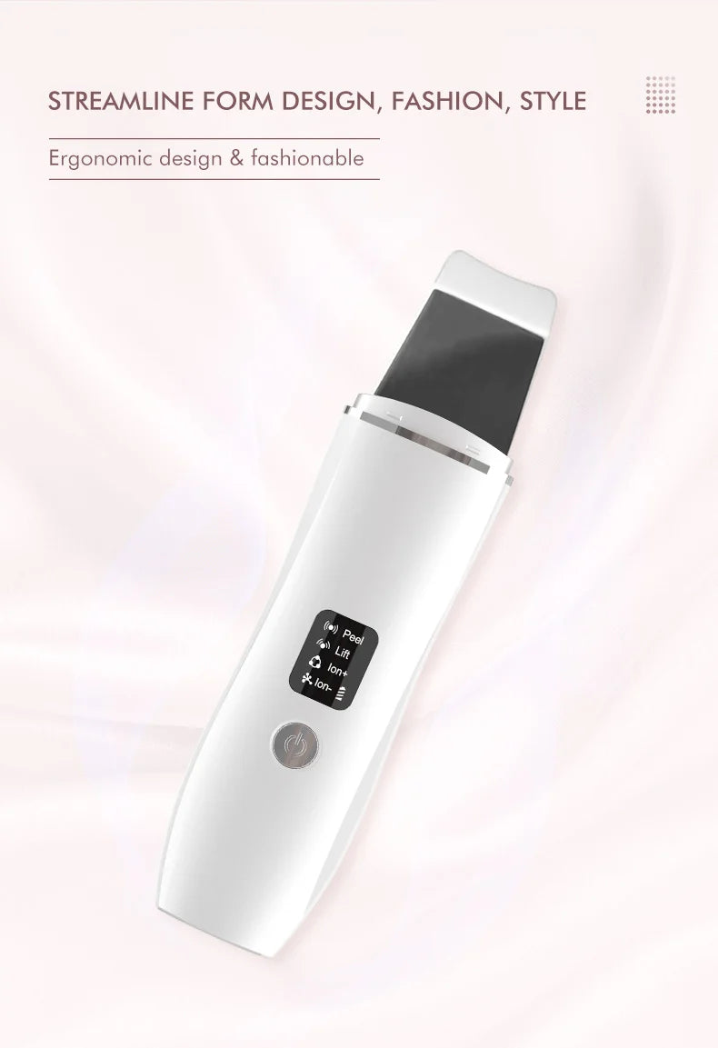 Ultrasonic Skin Scrubber Electric Facial Cleansing Pore Deep Cleanser Acne Blackhead Remover Peeling Shovel Beauty Machine