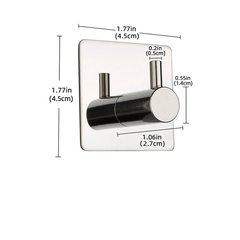Self-adhesive Bathroom Hook Towels Rack Wall Stickers Steel Hooks For Wall Glue Adhesive Hanger Robe Shower Accessories