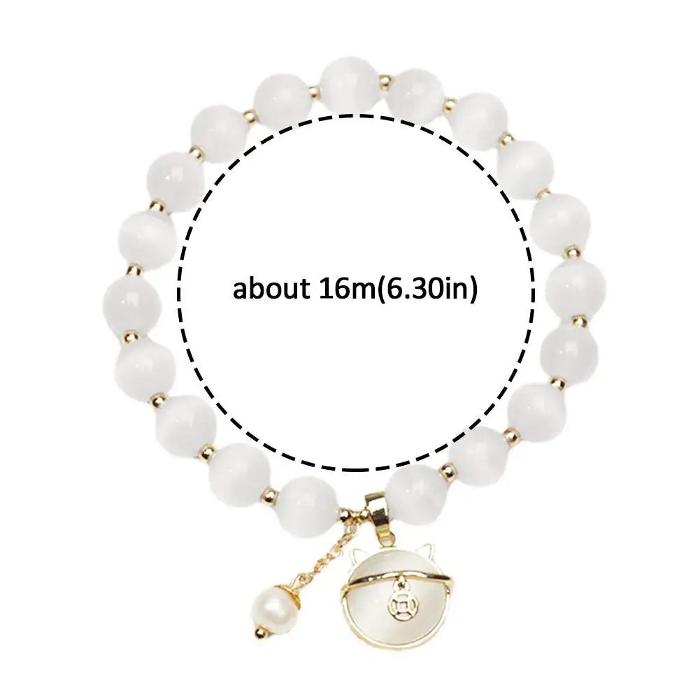 Zircon Butterfly Bracelet for Women, Cat's Eye Stone Bracelet for Good Luck