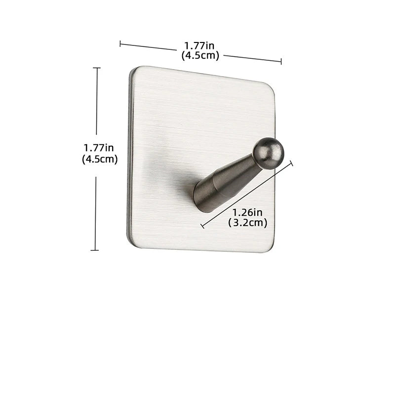 Self-adhesive Bathroom Hook Towels Rack Wall Stickers Steel Hooks For Wall Glue Adhesive Hanger Robe Shower Accessories