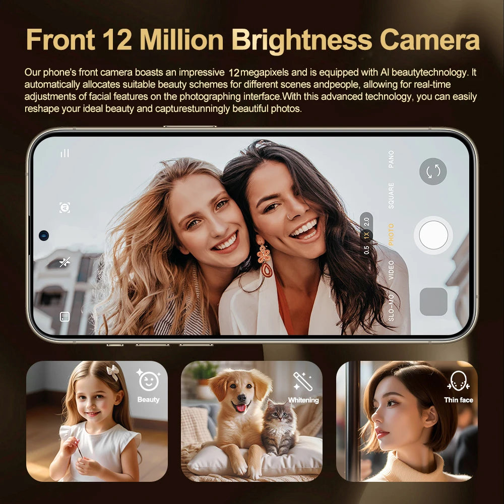 FUFFI Note 15 Pro Smartphone Cellphone Android 14 6.56 inch Screen,12+512GB 24+48MP Mobile phone 5800mAh Google Play Store Phone