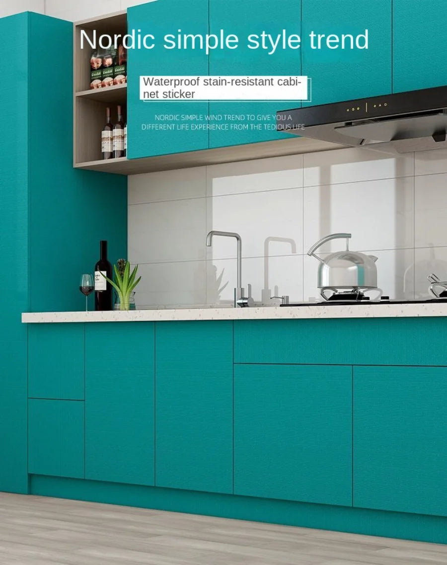 Kitchen Cabinet Self-adhesive Wallpaper Waterproof Oil-proof Thickened Desktop Door Furniture Wall Stickers Formaldehyde-free