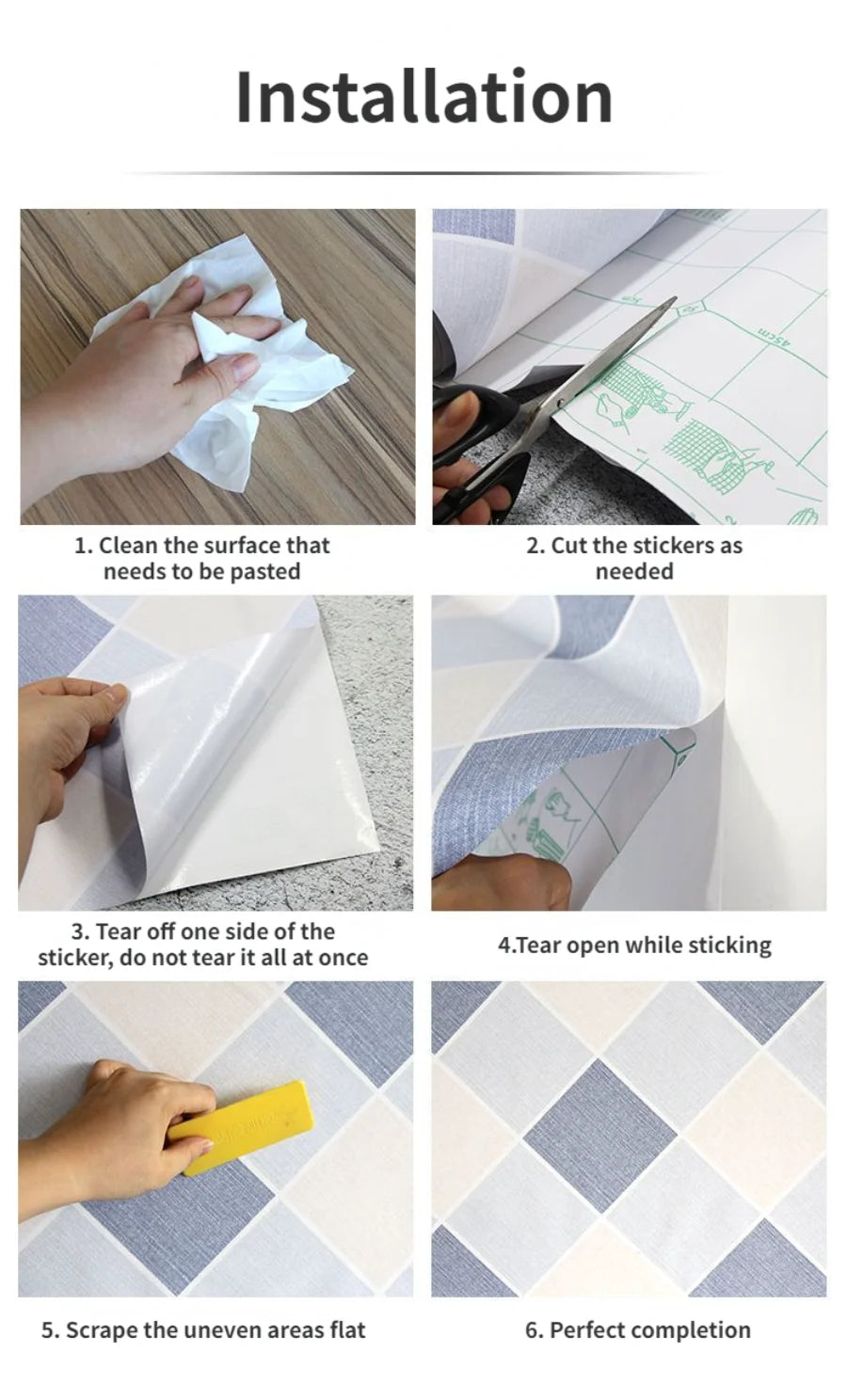 Kitchen Cabinet Self-adhesive Wallpaper Waterproof Oil-proof Thickened Desktop Door Furniture Wall Stickers Formaldehyde-free