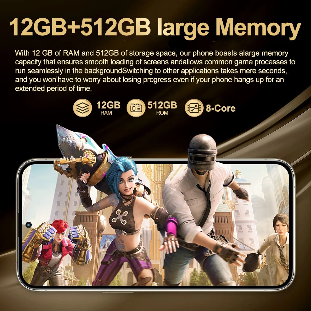 FUFFI Note 15 Pro Smartphone Cellphone Android 14 6.56 inch Screen,12+512GB 24+48MP Mobile phone 5800mAh Google Play Store Phone