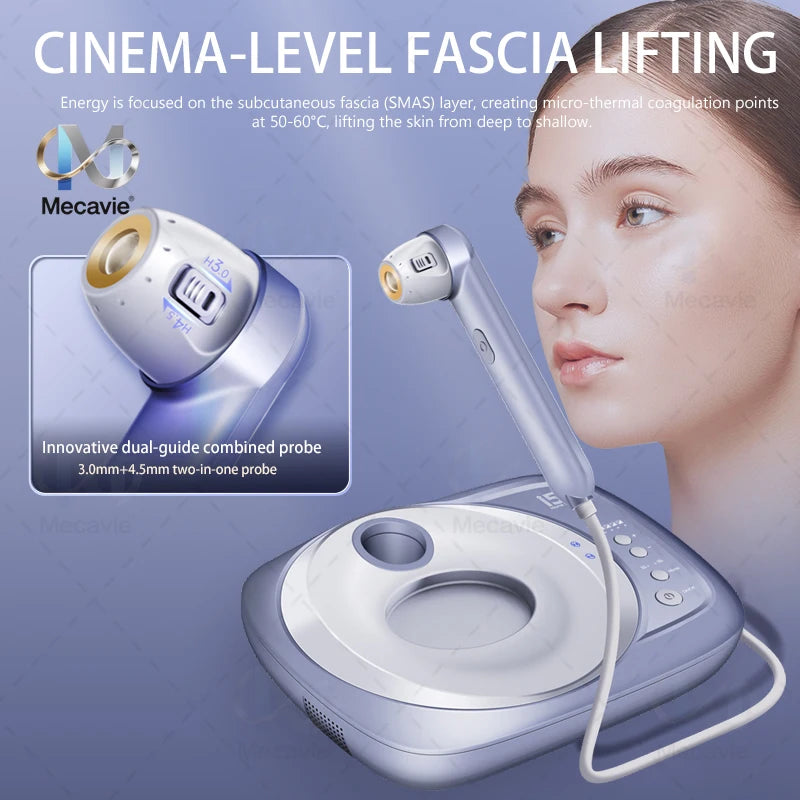Mini Ultrasonic Face Lifting Device Deeply Stimulates SMAS Layer for V-Line Shaping Wrinkle Removal & Anti-Aging Painless Facial