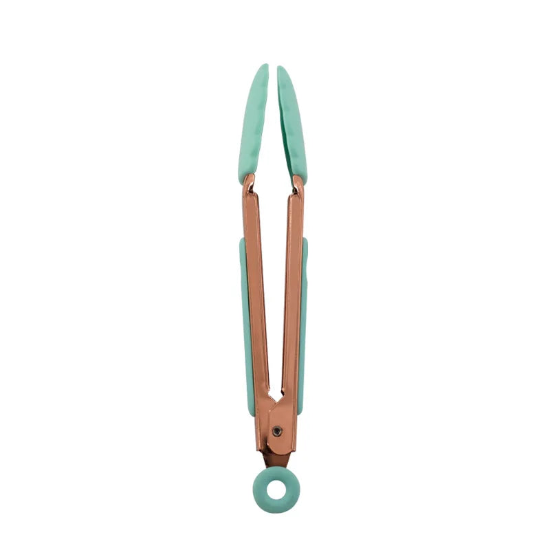 7Inch Silicone Food Tong Stainless Steel Kitchen Tongs Small Silicone Non-slip Cooking Clip Clamp BBQ Salad Tools Grill