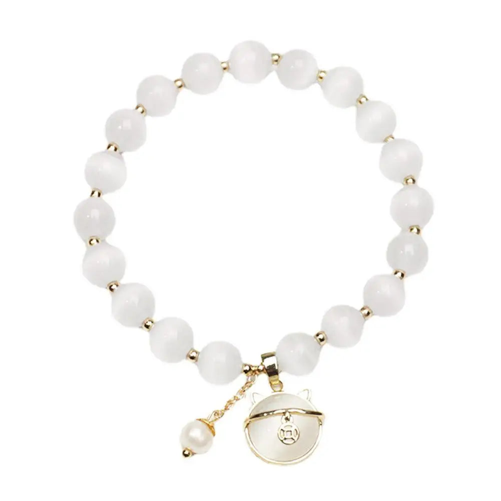 Zircon Butterfly Bracelet for Women, Cat's Eye Stone Bracelet for Good Luck