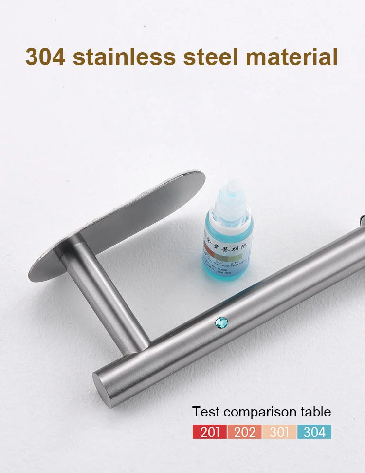 Stainless Steel Paper Towel Holder Self Adhesive Towel Holder Kitchen Shelf Black Silver Roll Paper Rack Bathroom Accessories