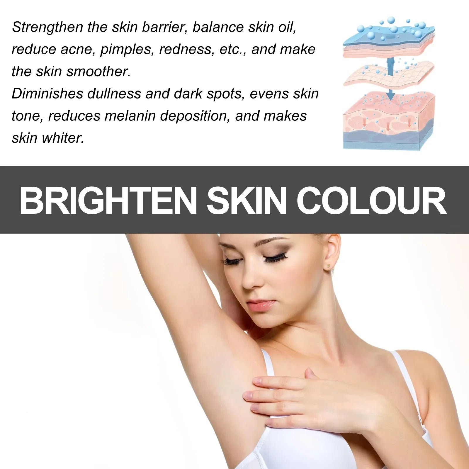 Body Whitening Cream Brighten Skin Underarm Knee Buttocks Private Parts Bleach Inner Thighs Intimate Area Remove Melanin  Care