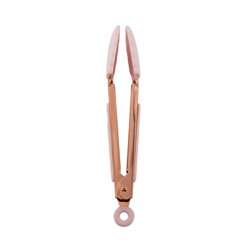 7Inch Silicone Food Tong Stainless Steel Kitchen Tongs Small Silicone Non-slip Cooking Clip Clamp BBQ Salad Tools Grill