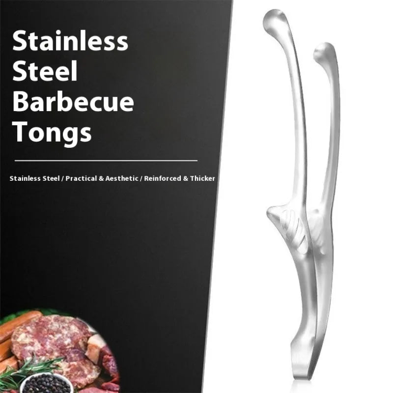 Stainless Steel Food Tongs Food Chief Tongs BBQ Tweezer Clip Stainless Steel Portable for Picnic Barbecue Cooking Kitchen Clip