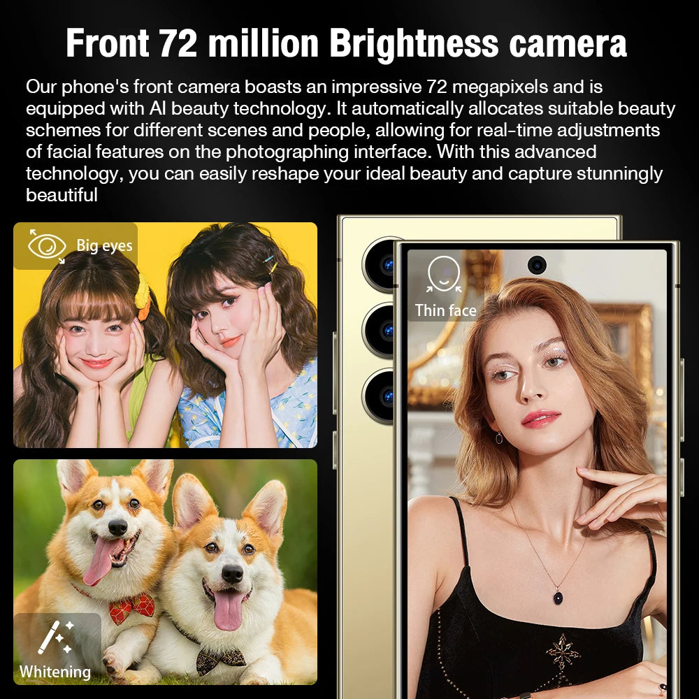 2025New S26 Ultra Original Smartphone 5G Dual SIM Android14 Phone Snapdragon 8th Generation 3 Memory Phone Facial Unlock