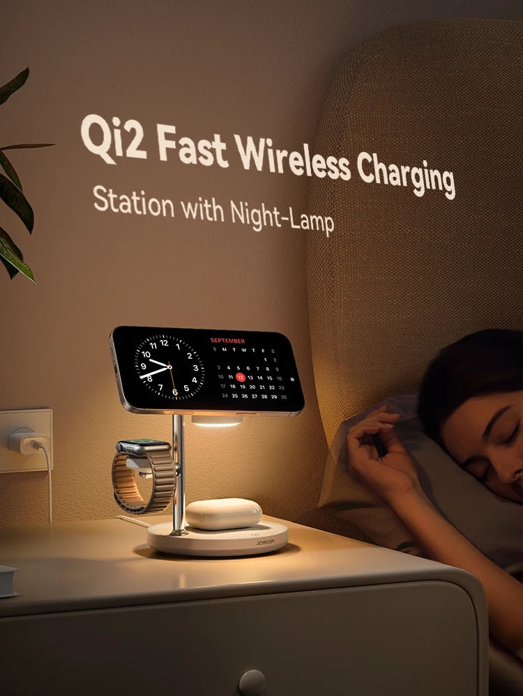 Joyroom Qi2 Magnetic Charging Station for Apple Fast Wireless Charger for iPhone 17 16 15 Pro Max for iWatch for AirPods JR-W23