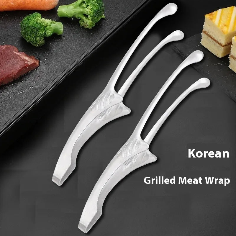 Stainless Steel Food Tongs Food Chief Tongs BBQ Tweezer Clip Stainless Steel Portable for Picnic Barbecue Cooking Kitchen Clip
