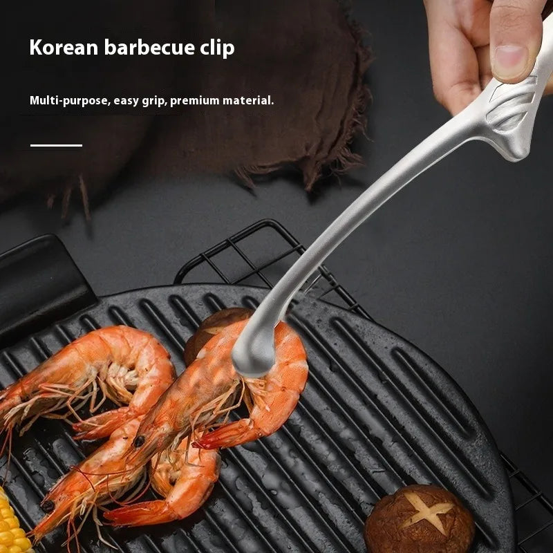 Stainless Steel Food Tongs Food Chief Tongs BBQ Tweezer Clip Stainless Steel Portable for Picnic Barbecue Cooking Kitchen Clip